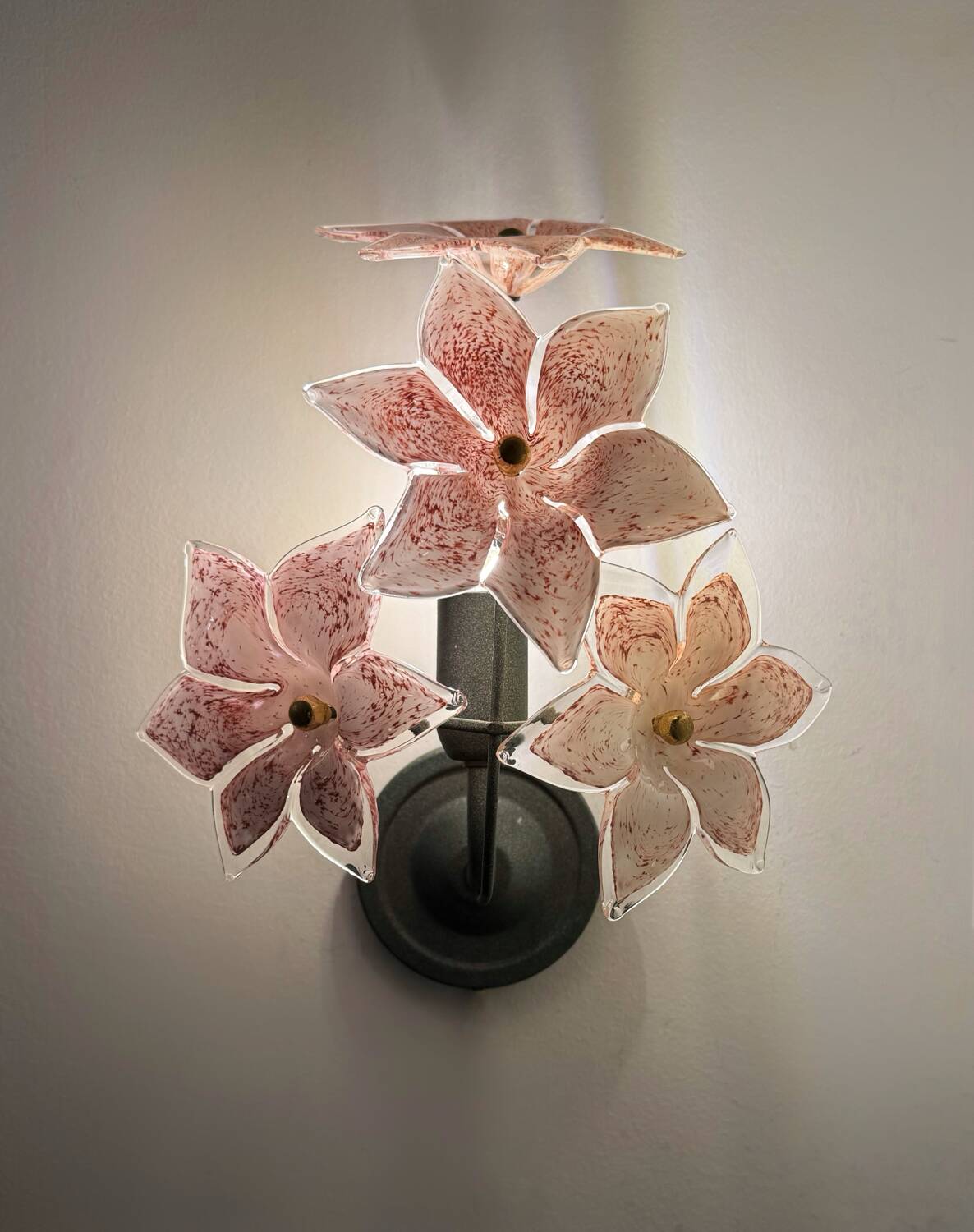 Murano floral wall lights from the 1970s