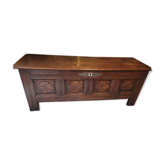 Carved wooden chest