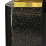 Bar in black lacquer and gilded brass by Jean-Claude Mahey for Maison Romeo.