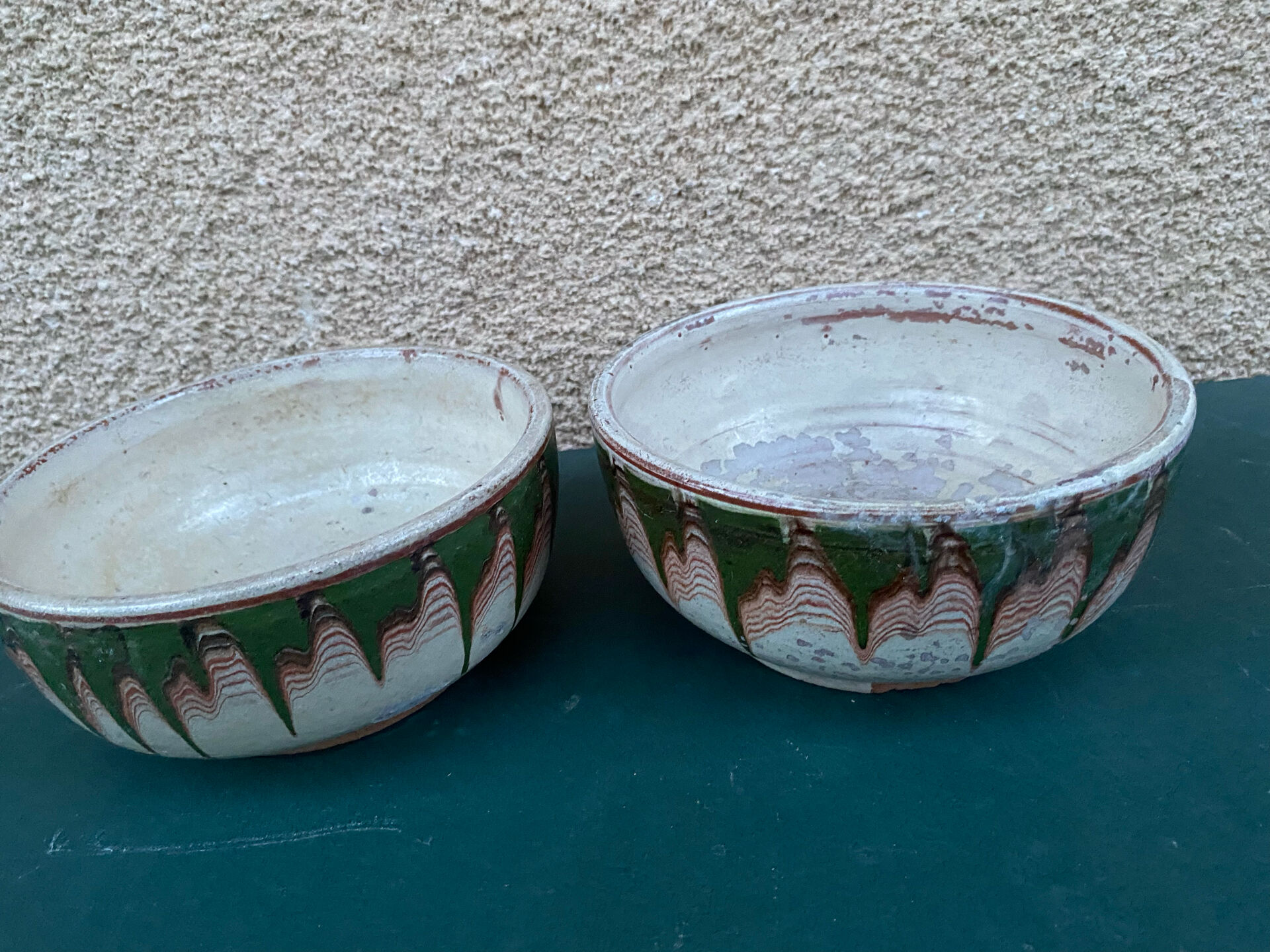 Pair of Glazed Terracotta Bowls – Rustic Charm