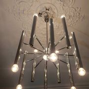 Very large vintage 12-light chandelier by Sciolari - 1970s (Space Age)