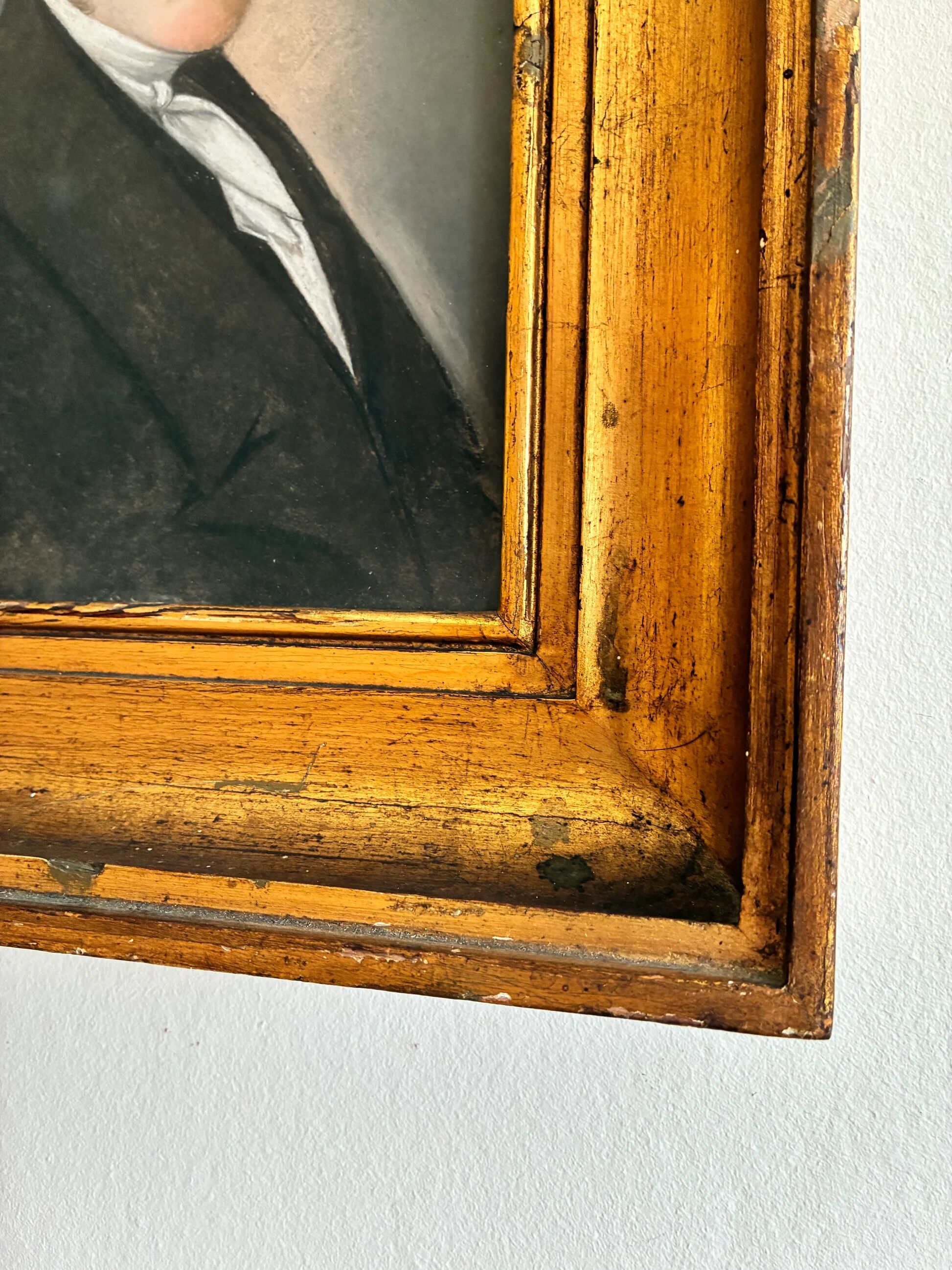 Portrait ancien au pastel d'un gentleman, vers 1830
