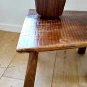 Banc ou table d'appoint en bois massif de tronc d'arbre, style brutaliste, 1960