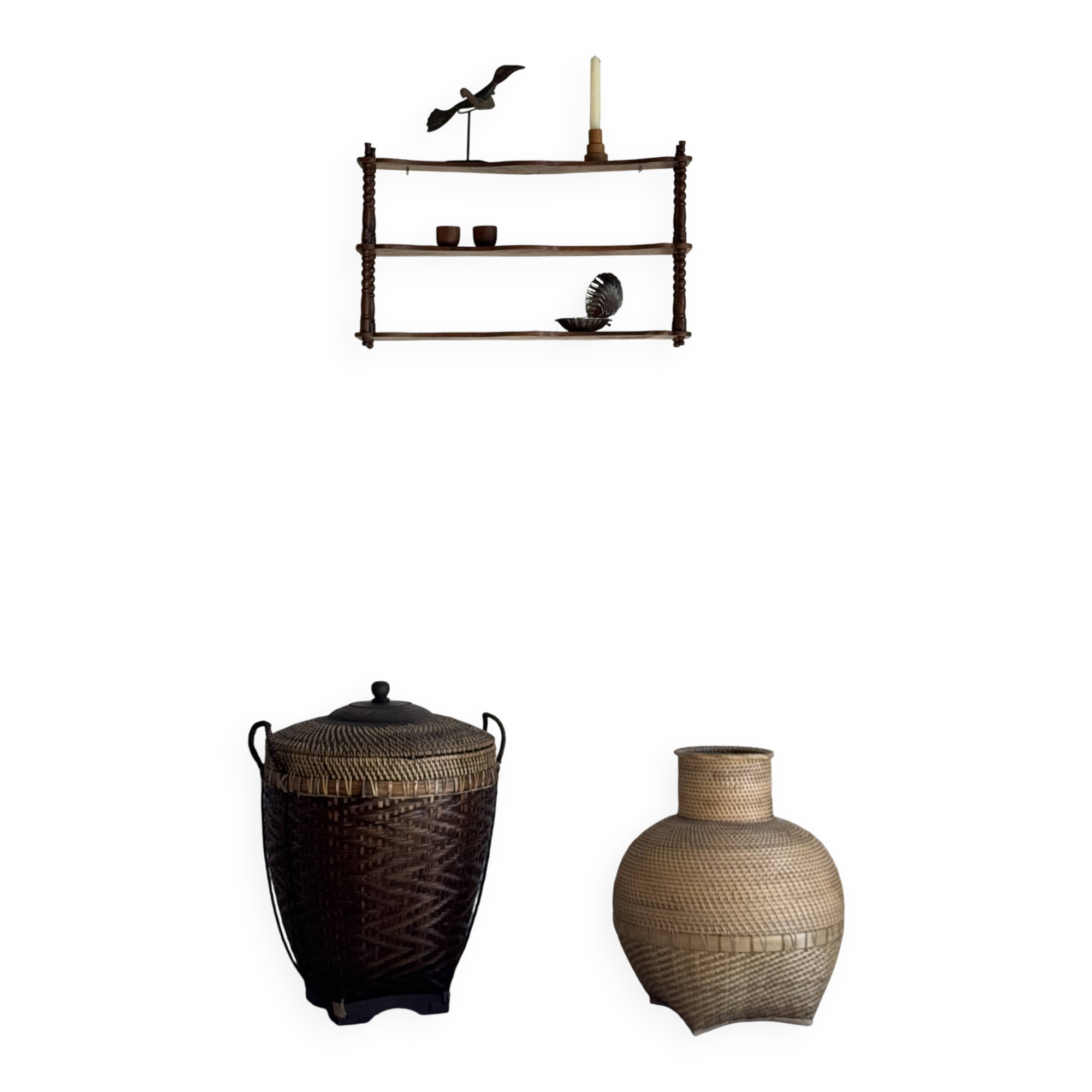 Petite étagère à trois niveaux en chêne H68 L41