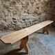 Set of 2 antique French poplar benches, consoles or shelves, circa 1900.