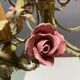 Italian Florentine Tole and Ceramic Flower Chandelier, 1950s