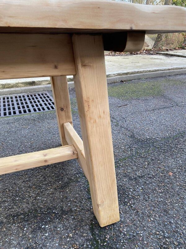 Table de ferme Georges Robert 1960 rénovée en pin massif brut 200cm