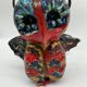 Owl Sculpture in Glazed Ceramic Dated 1991 on Wrought Iron Base