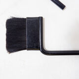 Ensemble d'accessoires de cheminée minimaliste en métal noir 'Mace-Line' par Ann Maes - 1970s