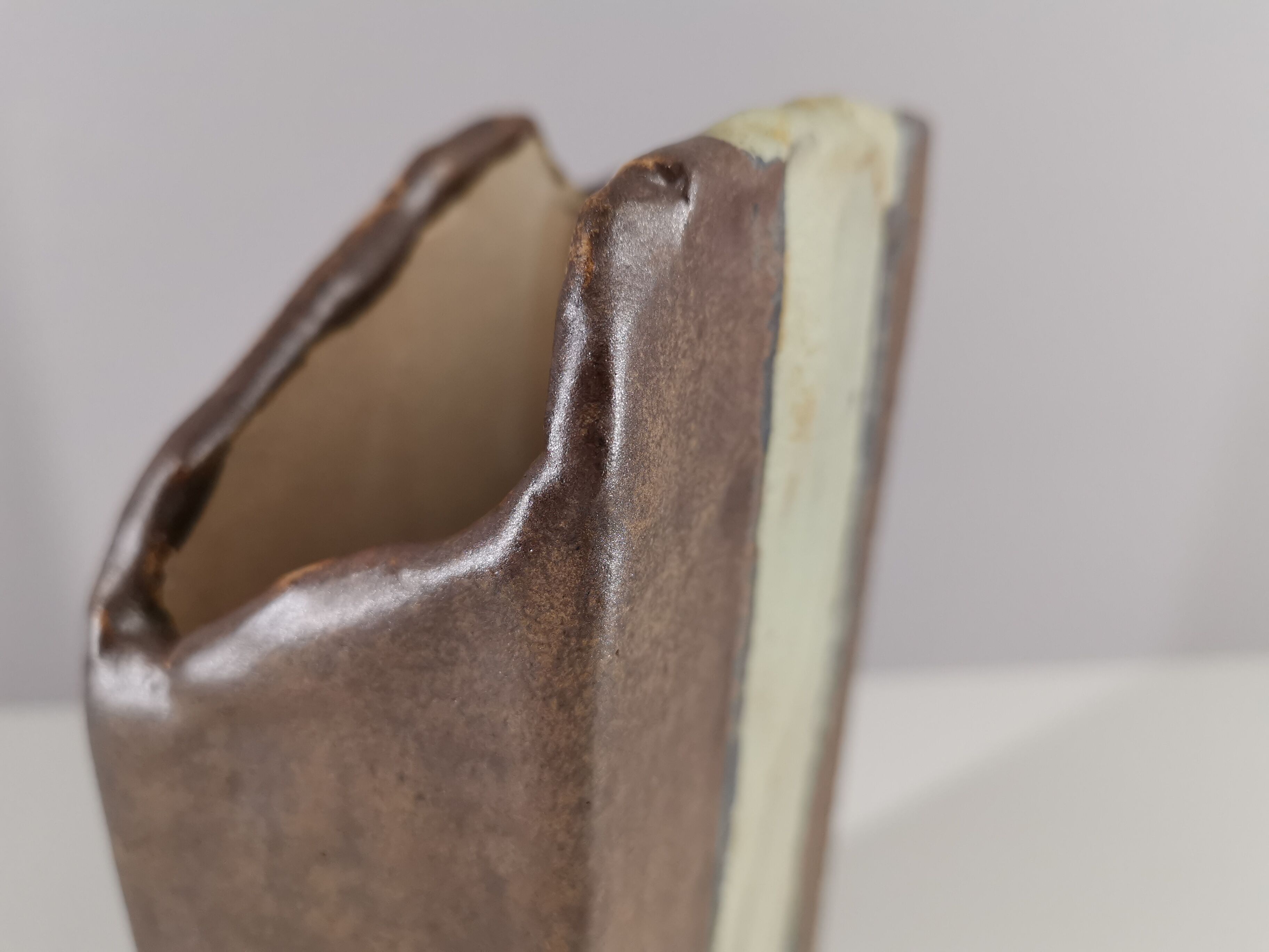 Brutalist vase signed 90s / collection / French ceramics / signature / France / vintage