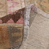 2x9 Brown Cream Persian Vintage Runner Rug, 65x265Cm