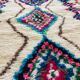 Moroccan Berber rug in cream wool with multicoloured diamonds – 250 × 147 cm