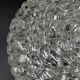 Vintage glacier glass Brutalist round ceiling light.