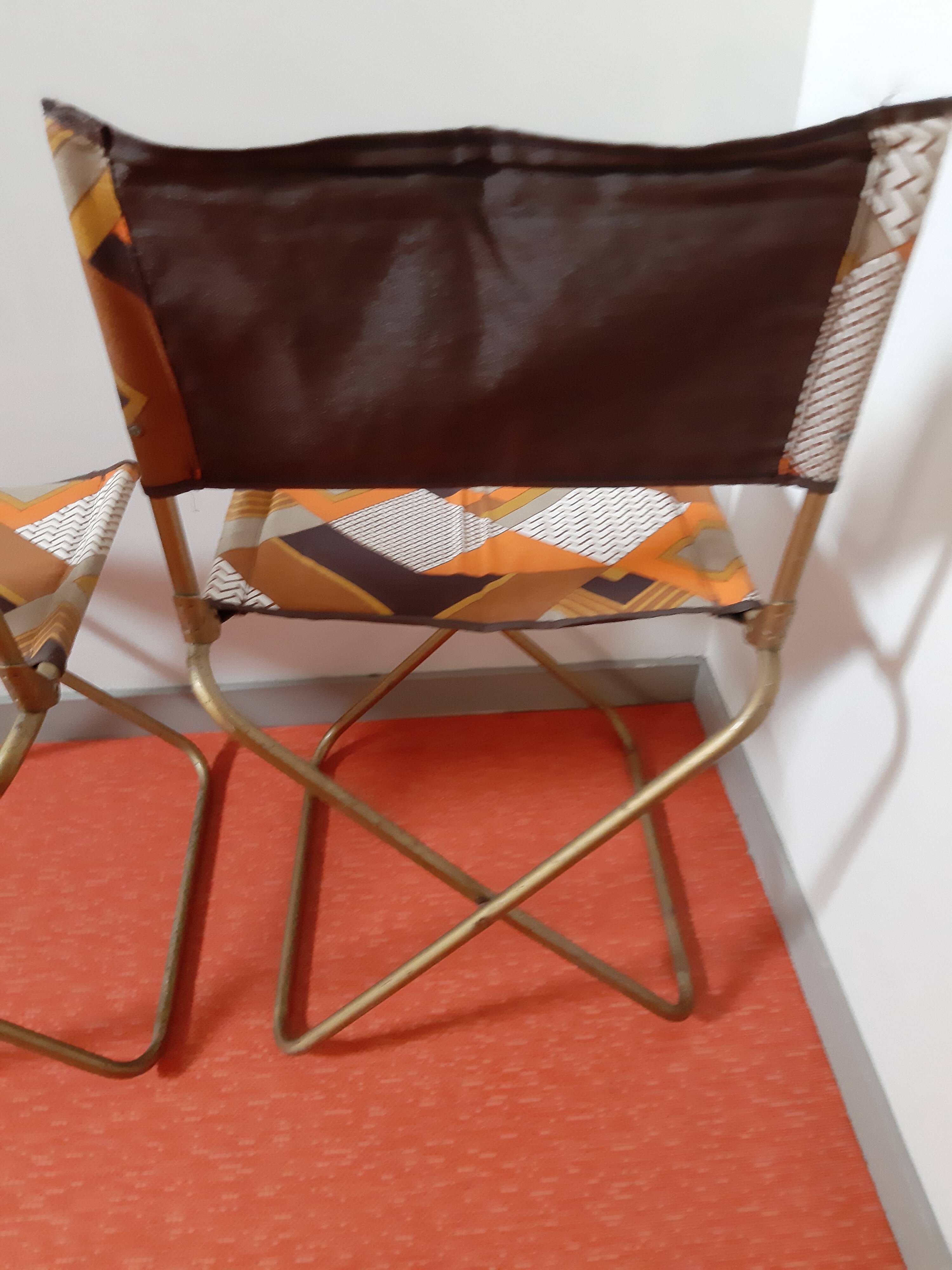 Pair of foldable camping chairs from the 70s