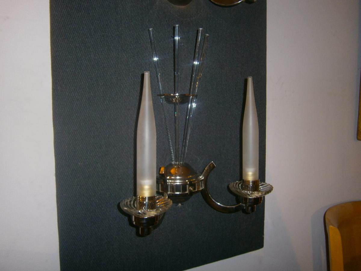 Art deco period, pair of wall sconces