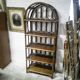 Brown rattan shelf