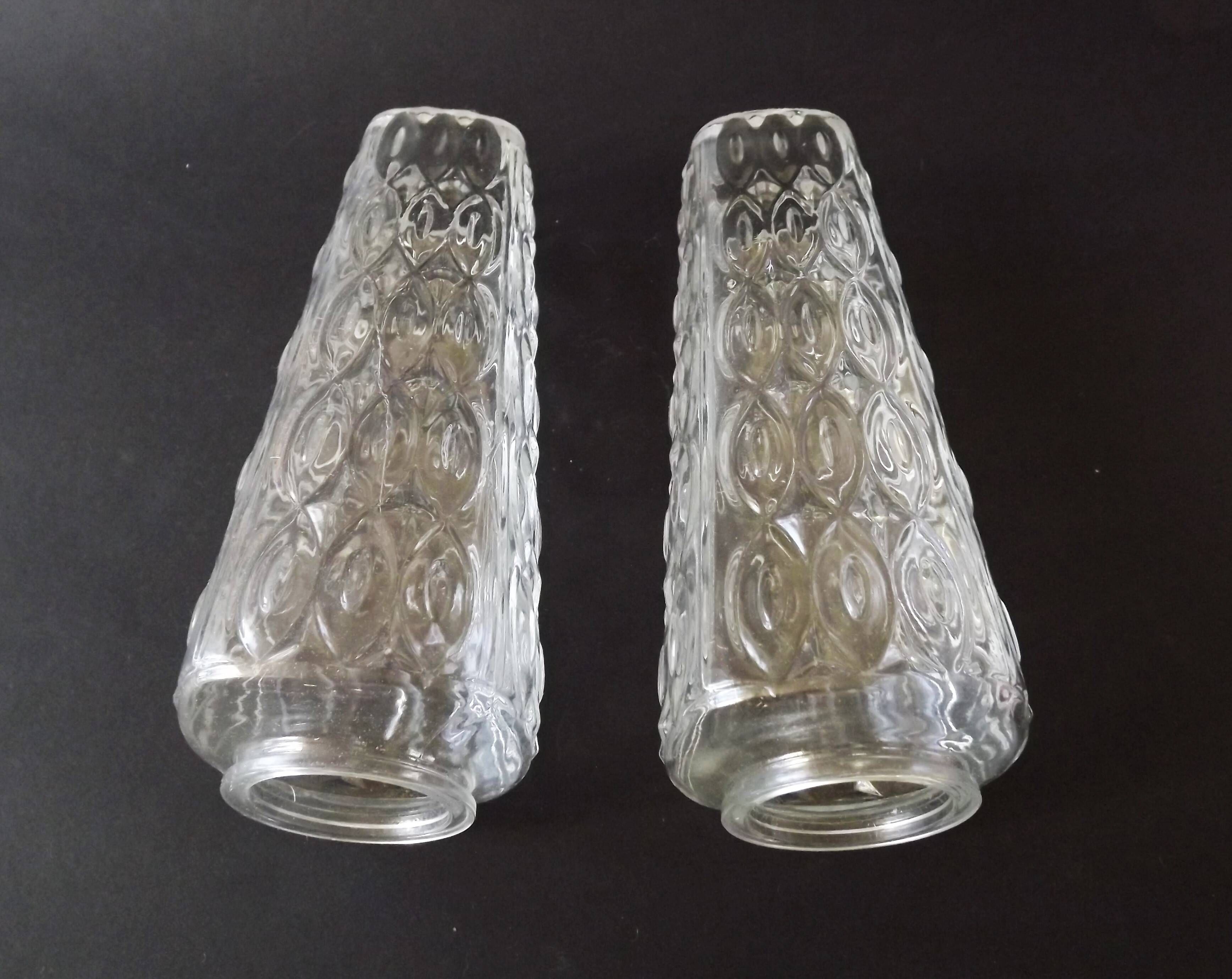 Pair Vintage Cut Glass Retro Replacement Shades For Chandeliers/Wall Lights