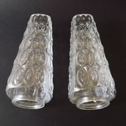 Paire d'abat-jours en verre taillé vintage rétro pour lustres/appliques murales.