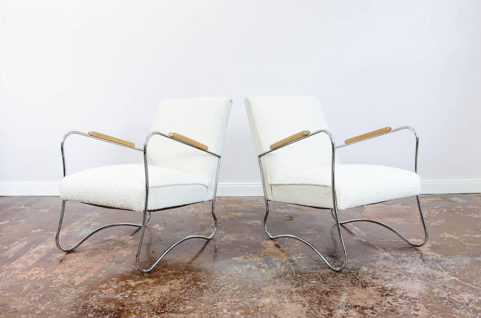 Chaises en métal par Wschód, années 1950, Pologne, ensemble de 2