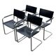 Vintage set of 4 tubular leather chairs style MG5 Grassi