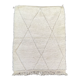 Tapis berbère blanc shaggy 110x145 cm