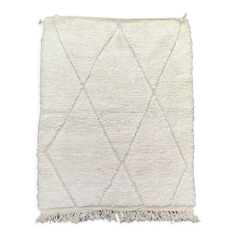 White Berber carpet shaggy 110x145 cm