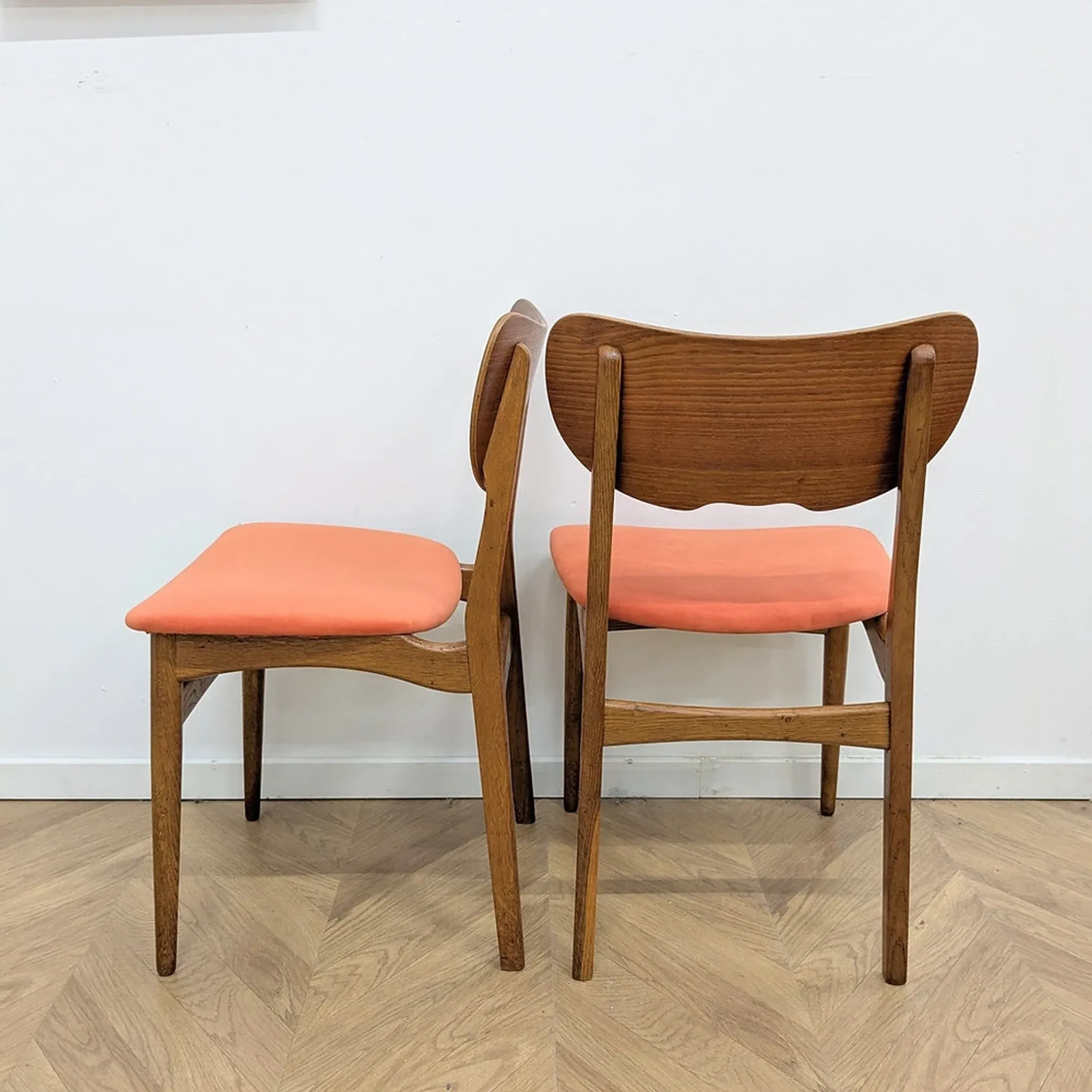 Paire chaises scandinaves vintage orange