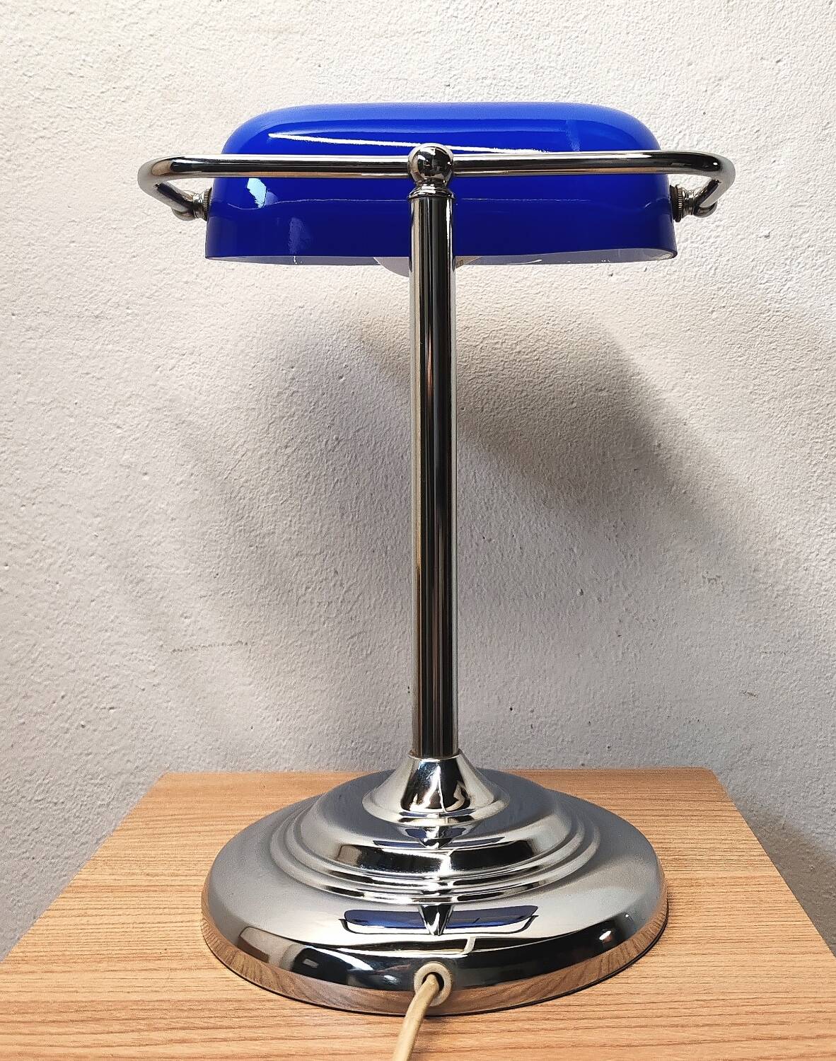 Blue banker's lamp