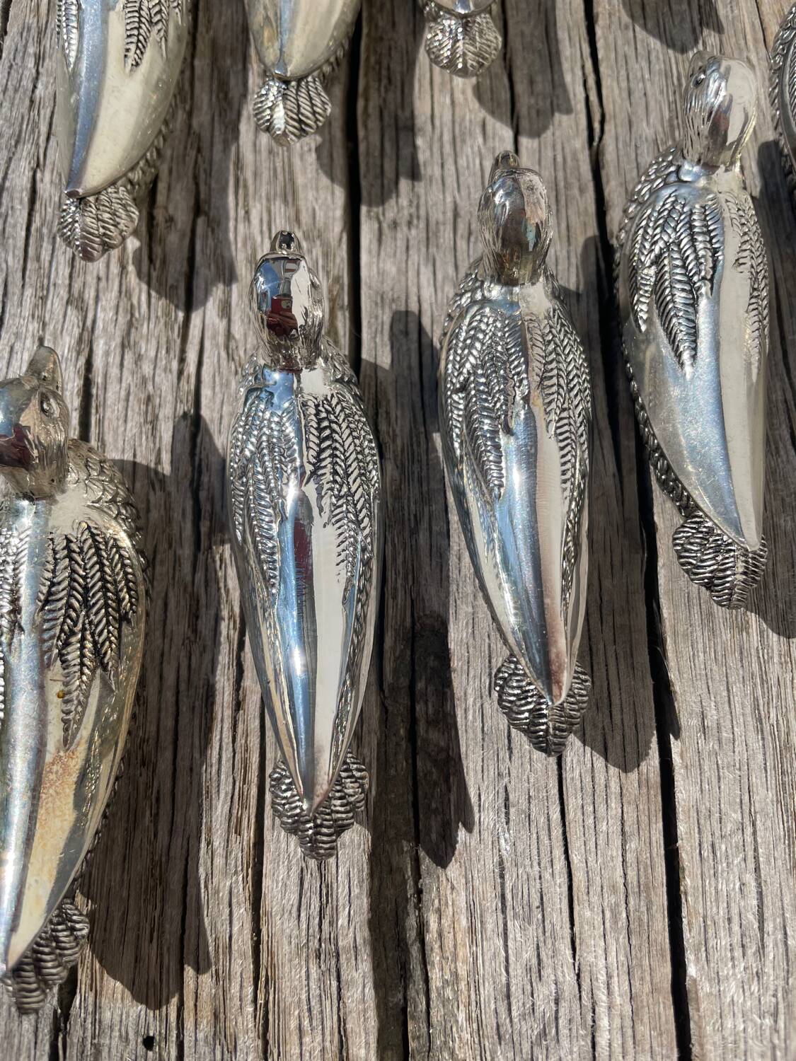 12 silver metal duck knife rests