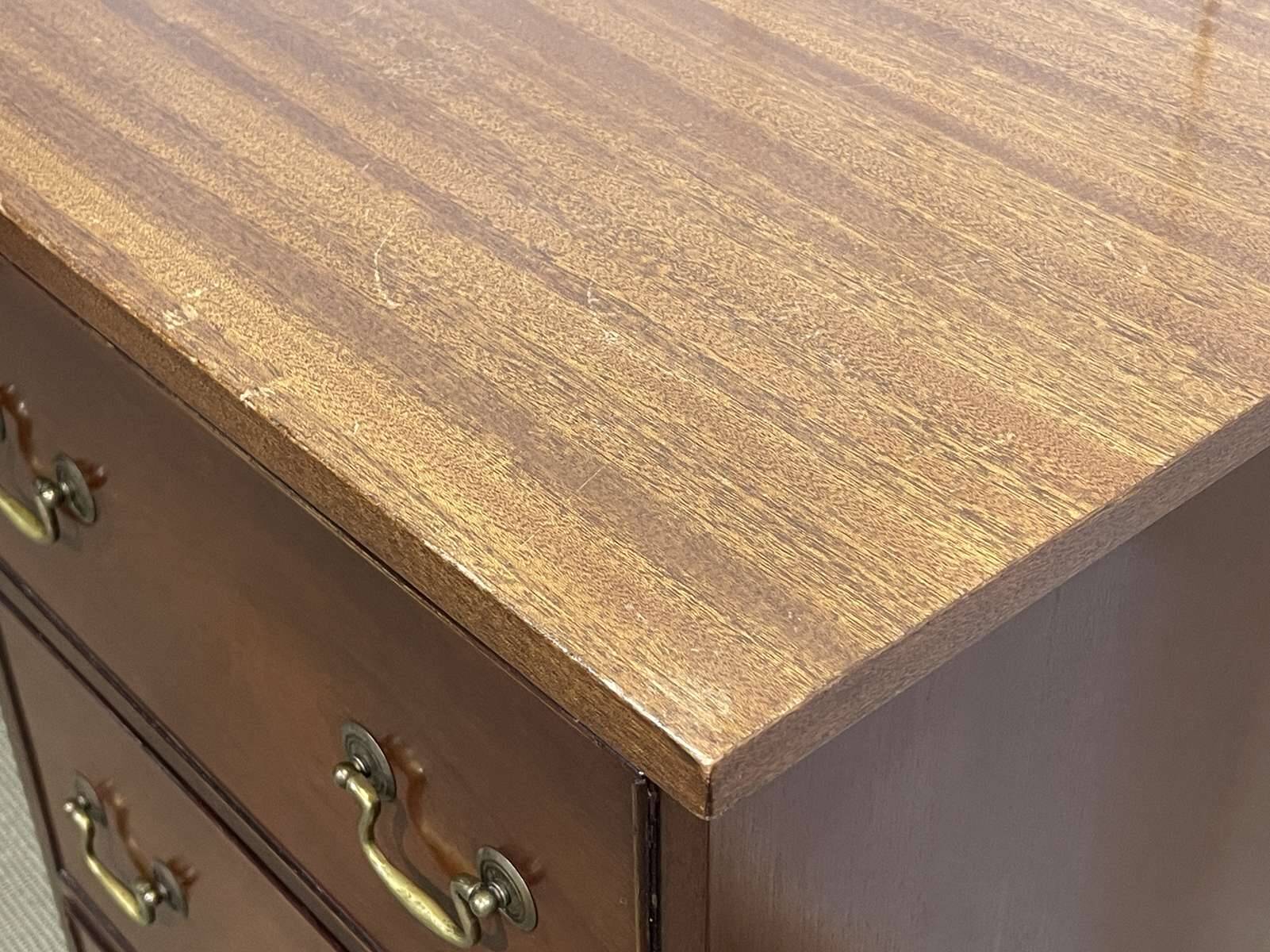 English mahogany chest of drawers from the 1950s.
