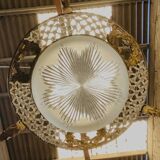 Louis XV style chandelier in bronze and frosted glass 20th century