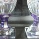 2 antique glass bonbonnières in the shape of pine cones.