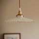 Hanging lamp opaline undulating old lampshade white glass