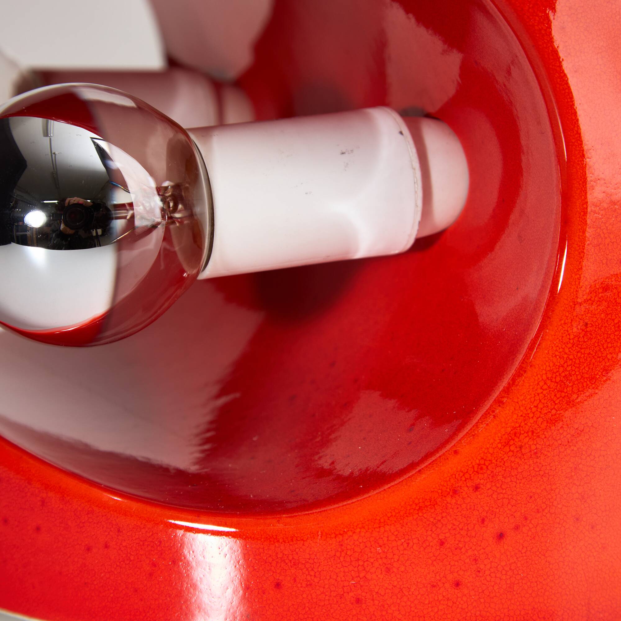 Perdomello 70 Orange Ceramic Table Lamp, 1970s