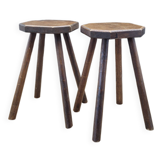 Pair of low solid stools