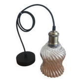 Pendant Light With Vintage Twisted Glass Globe Electrical System New