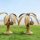 Paire de lampes «palmier» en rotin