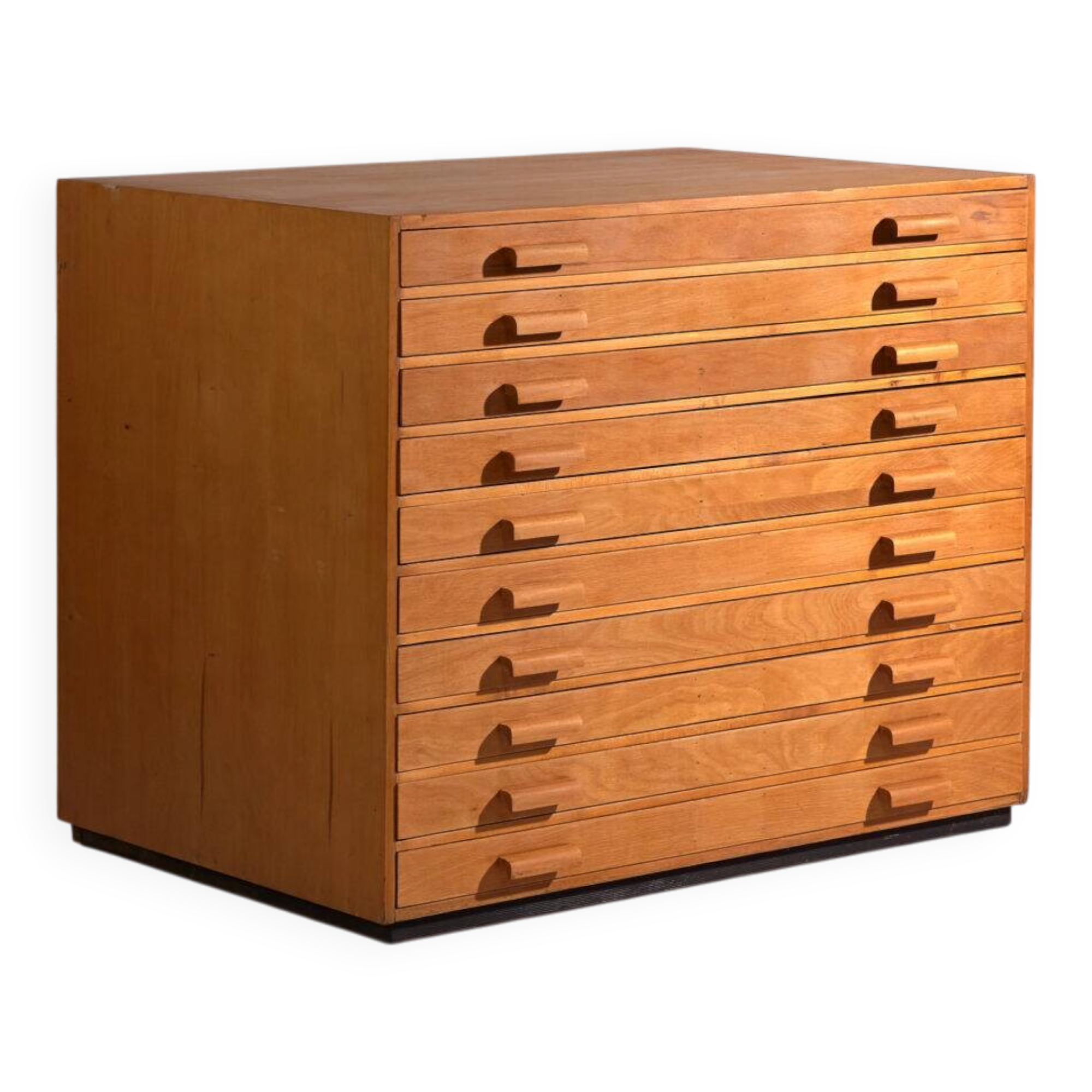 Antique plan cabinet made of beech wood – Slovakia, circa 1960