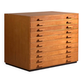 Antique plan cabinet made of beech wood – Slovakia, circa 1960