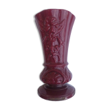 Enamelled cast iron vase, vintage