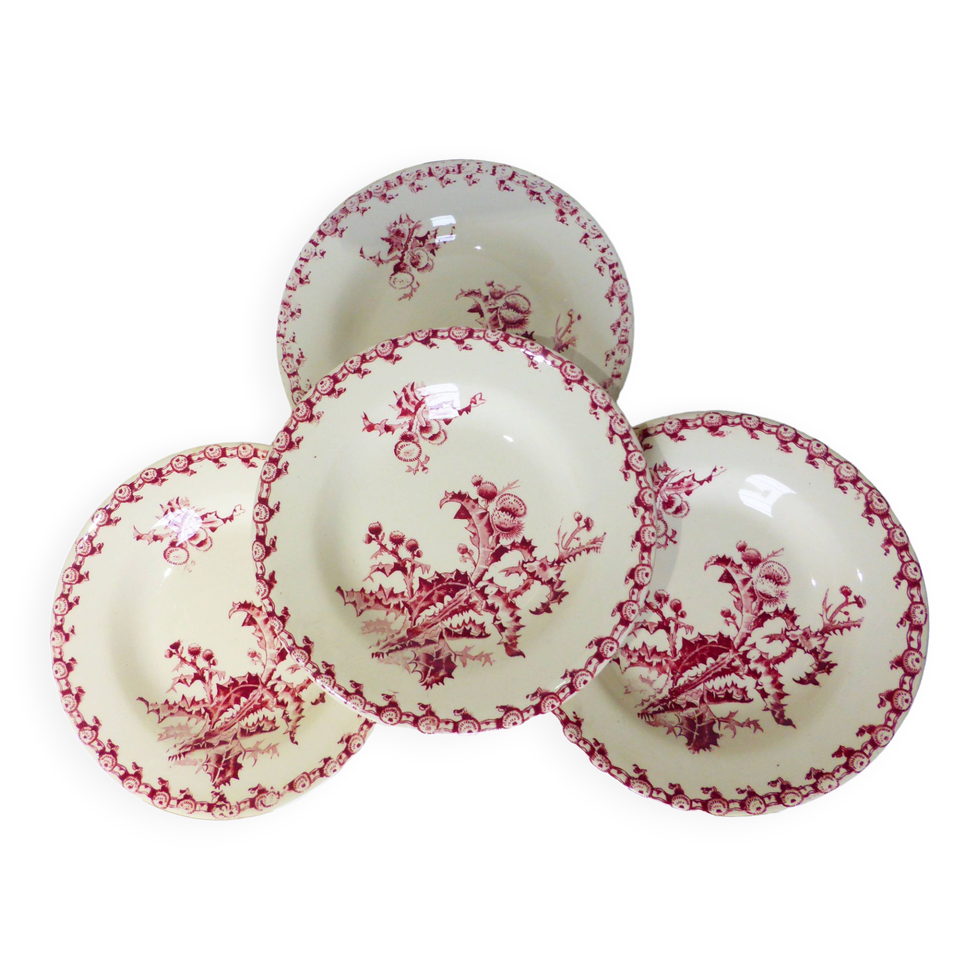 4 soup plates from Gien model Chardons 211258