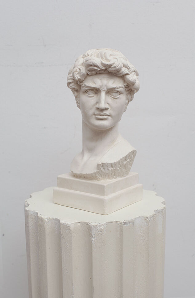 David head in white plaster