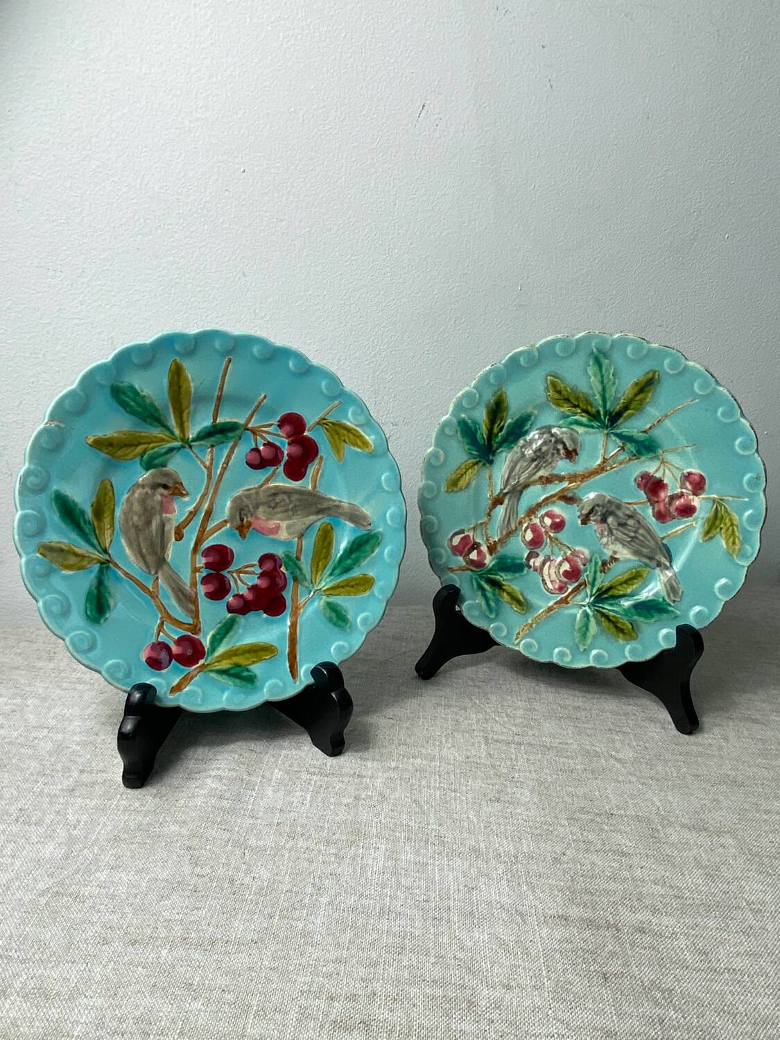 Sarreguemines majolica plates