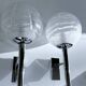 Pair Vintage Brutalist Bubble Glass Sconces