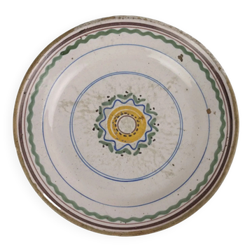 Assiette ancienne en majolique décorée, Italie, XVIIIe siècle