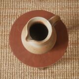 Pichet en grès vase à anse décoration campagne scandinave fabrication artisanale vintage céramique
