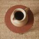 Stoneware pitcher vase with handle Scandinavian country decoration handcrafted vintage ceramic