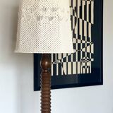 1940s floor lamp in turned wood