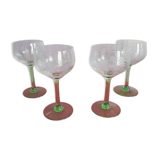 Lot 4 crystal white wine glasses chiseled