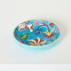 Round cup turquoise blue Art Deco Emaux de Longwy 1950
